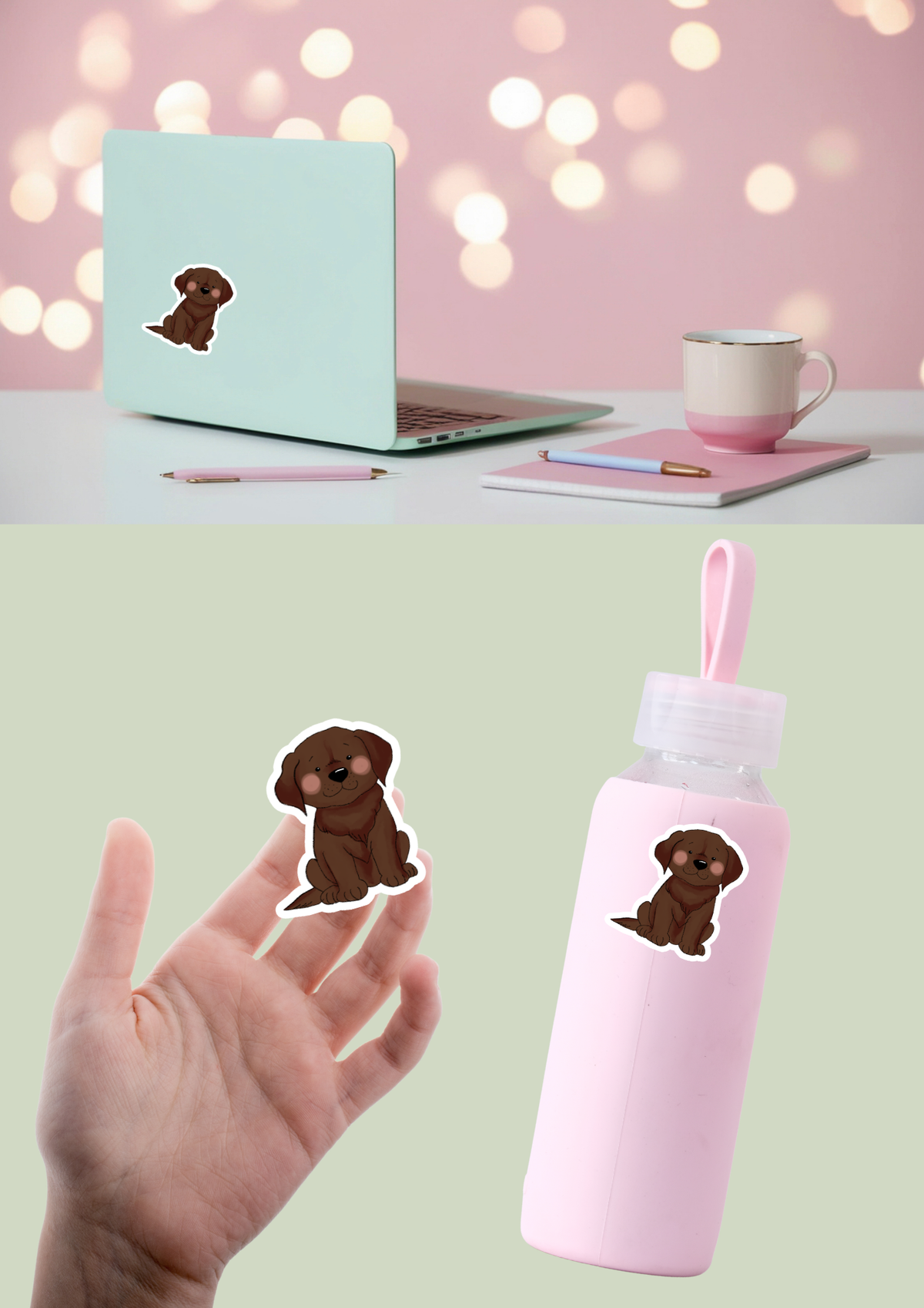 Labrador Sticker - Chocolate - 013