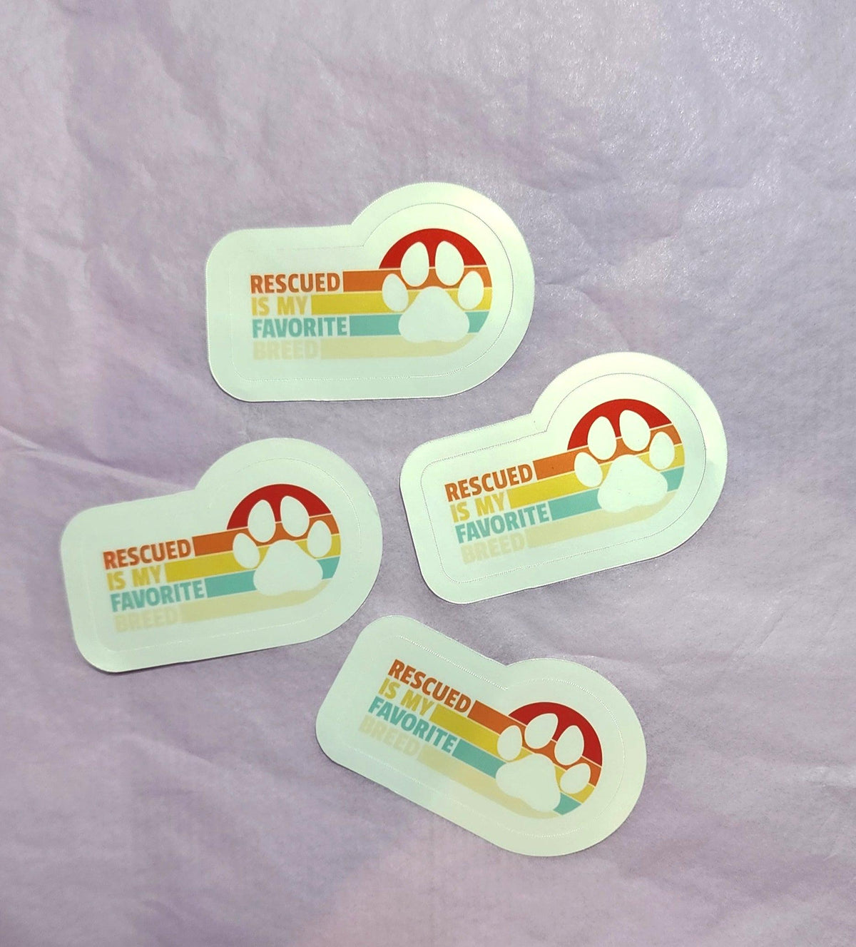 Rescued Sticker | Retro Rainbow
