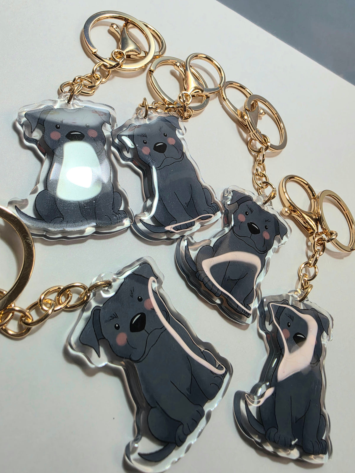 Amstaff / Pit Bull Keychain - Blue - 127