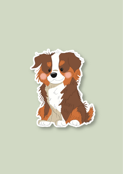 Aussie Shepherd Sticker - Red Tricolour - 034