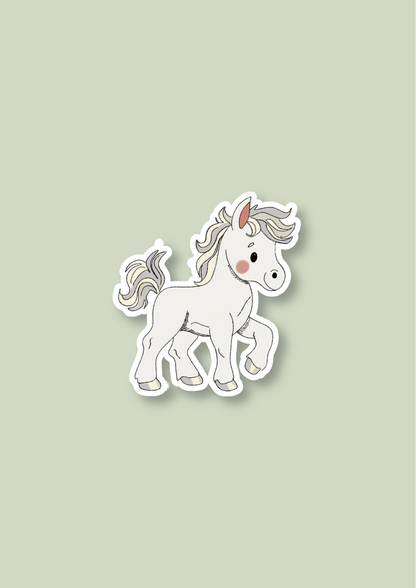 Horse Sticker - White - 101