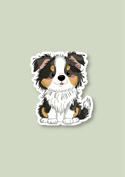 Border Collie Sticker - Black Tricolour - 044