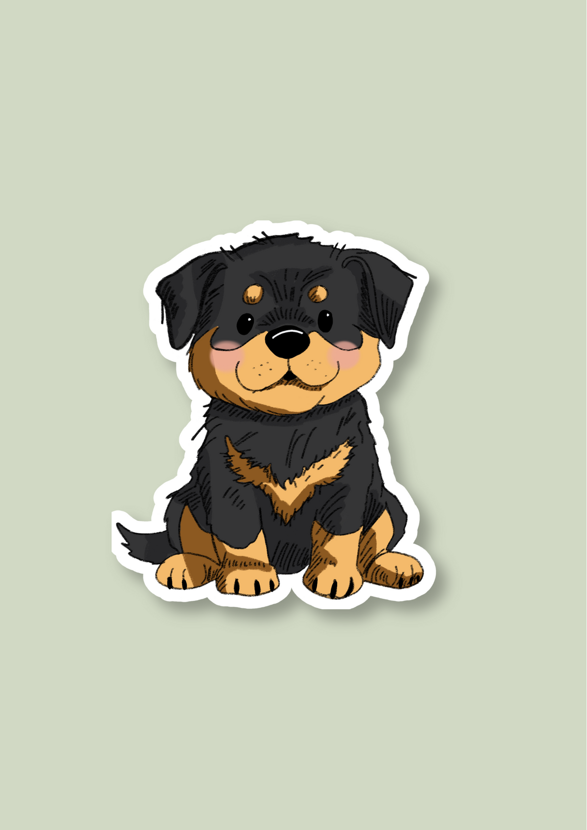 Rottweiler Sticker - Black and Tan - 065