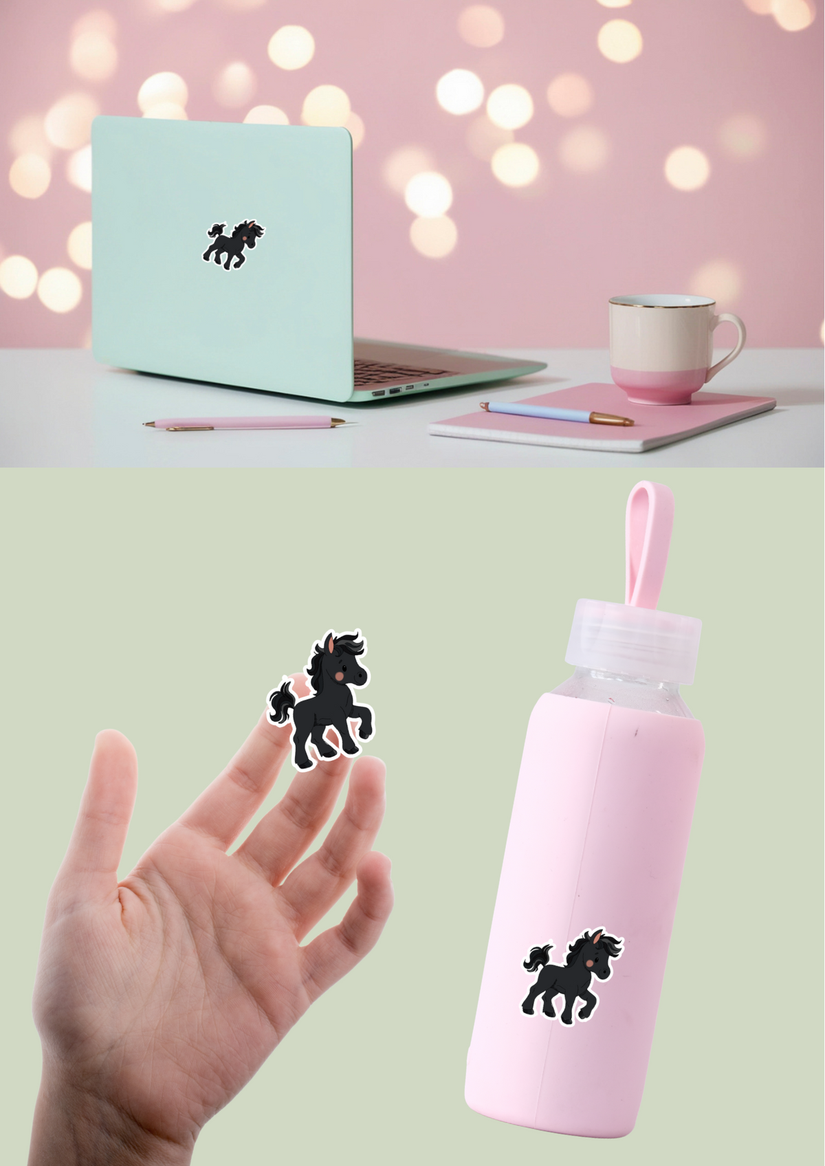 Horse Sticker - Black - 102