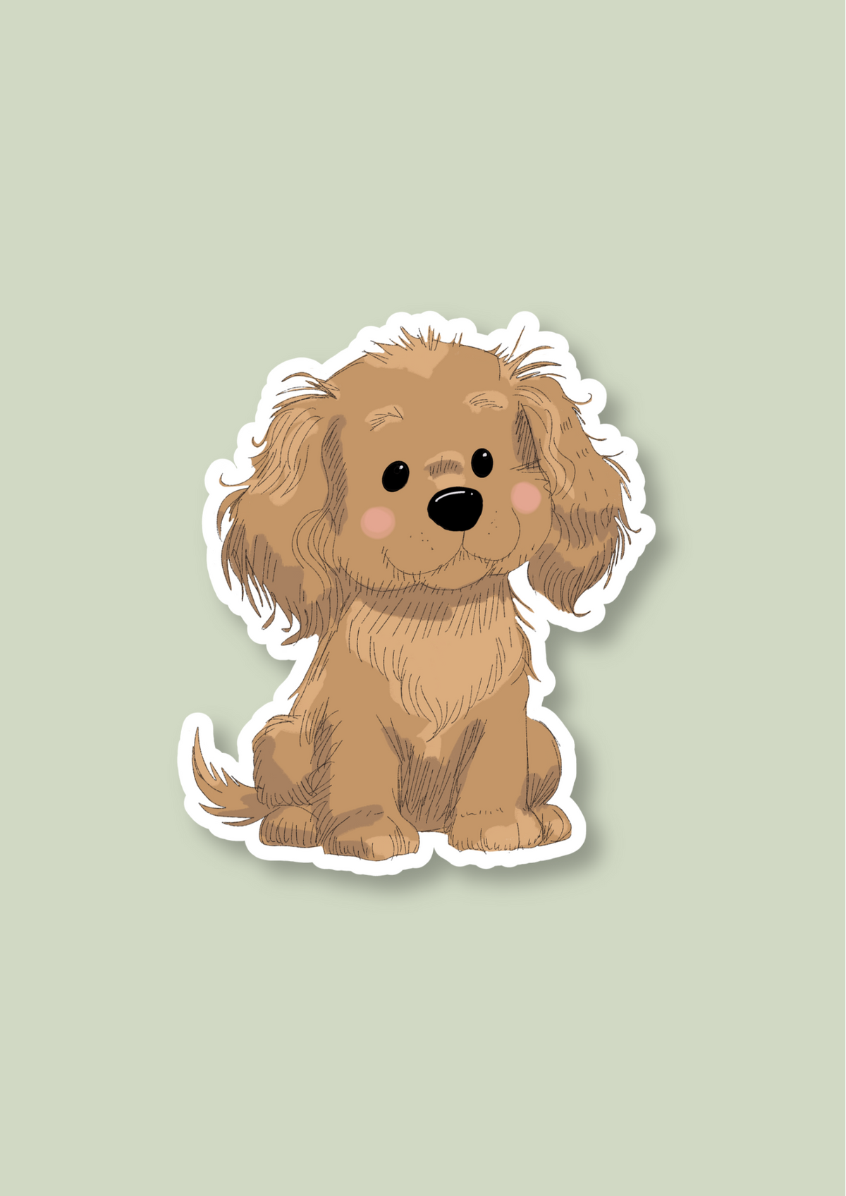 Spaniel Sticker - Gold - 063
