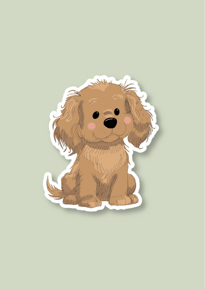 Spaniel Sticker - Gold - 063