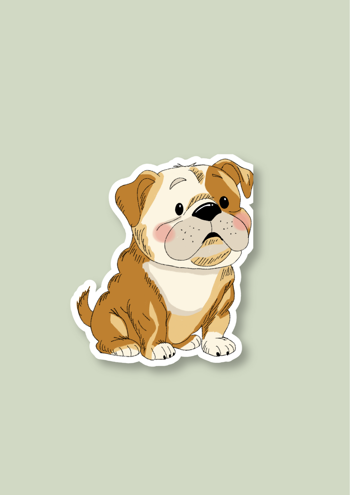 Bulldog Sticker - Fawn - 039