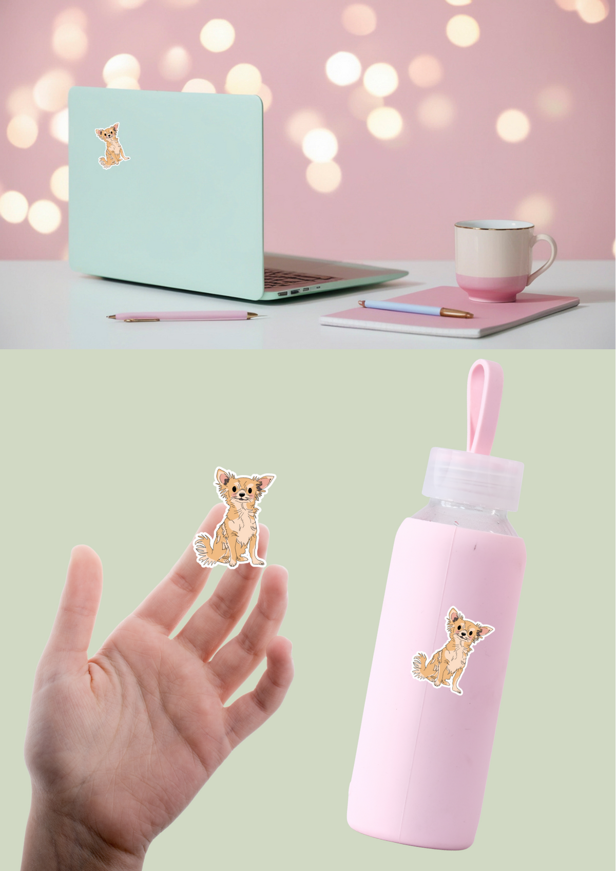 Chihuahua Sticker - Cream - 074