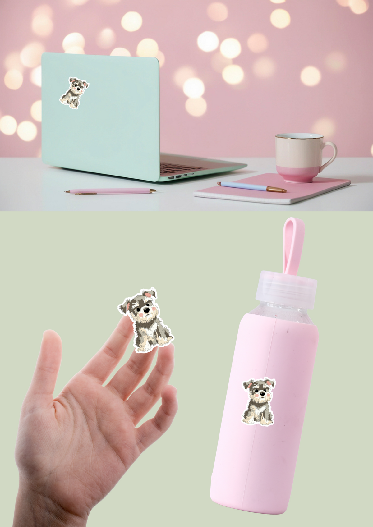 Schnauzer Sticker - Grey - 050