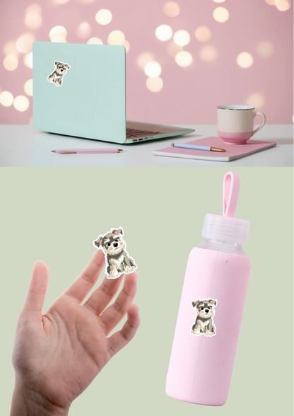Schnauzer Sticker - Grey - 050