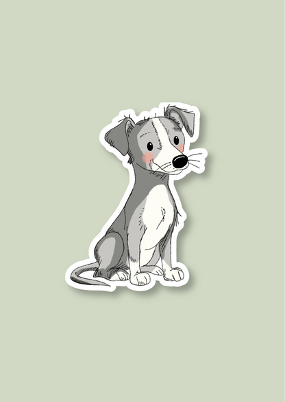 Greyhound Sticker - Grey - 071
