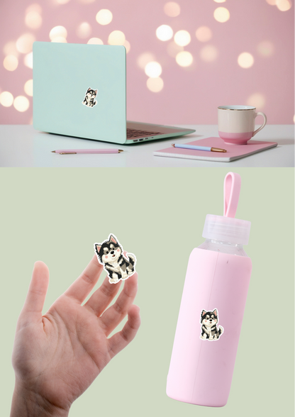 Husky Sticker - Black and White - 076