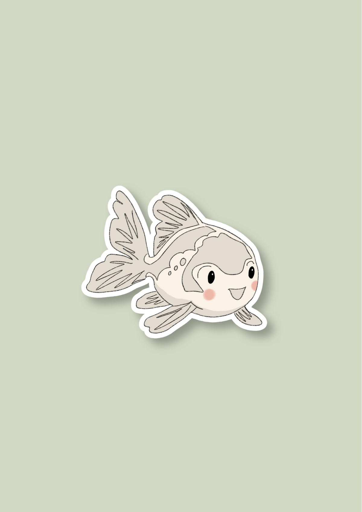 Goldfish Sticker - White - 099