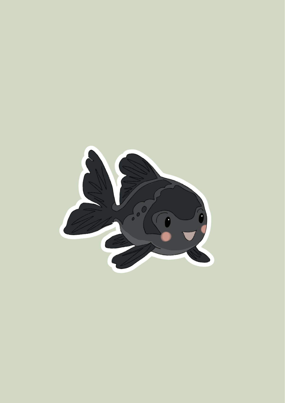 Goldfish Sticker - Black - 097