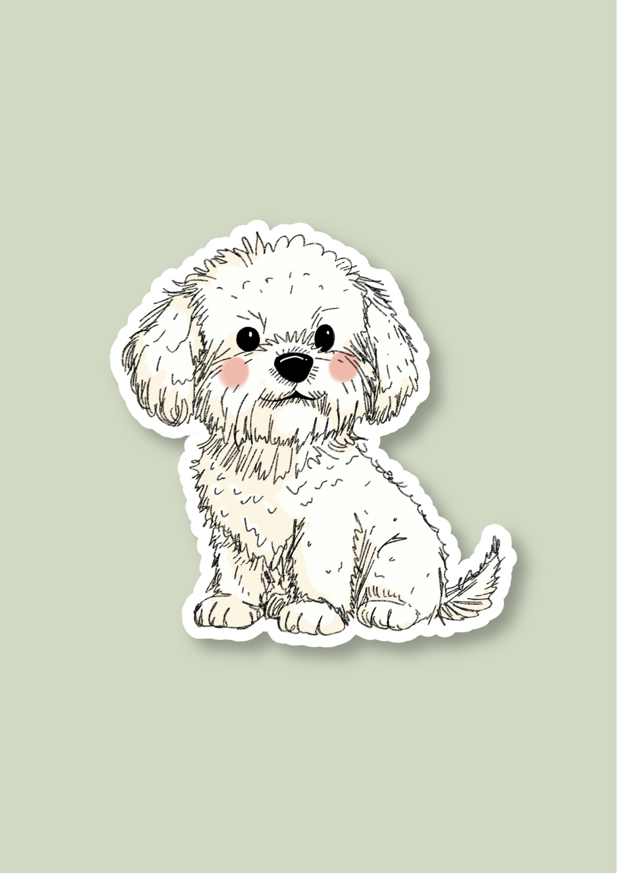 Bichon Frise Sticker - White - 058