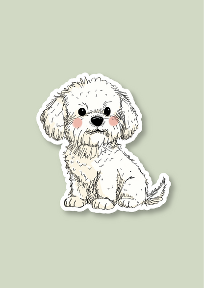 Bichon Frise Sticker - White - 058
