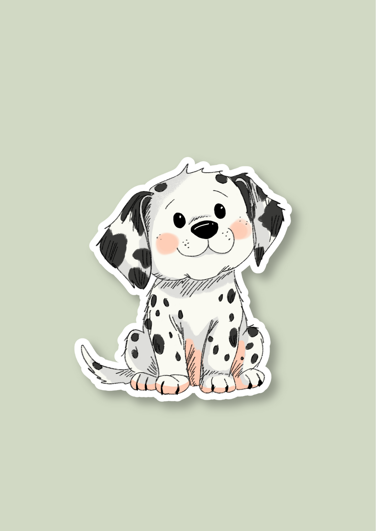 Dalmatian Sticker - Black and White - 066