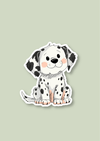 Dalmatian Sticker - Black and White - 066