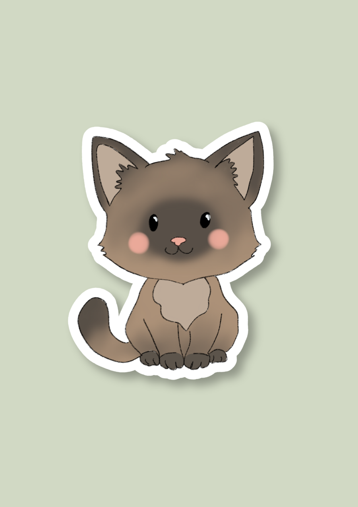 Cat Sticker - Siamese - 079