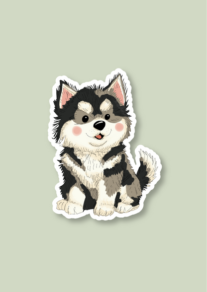 Husky Sticker - Black and White - 076