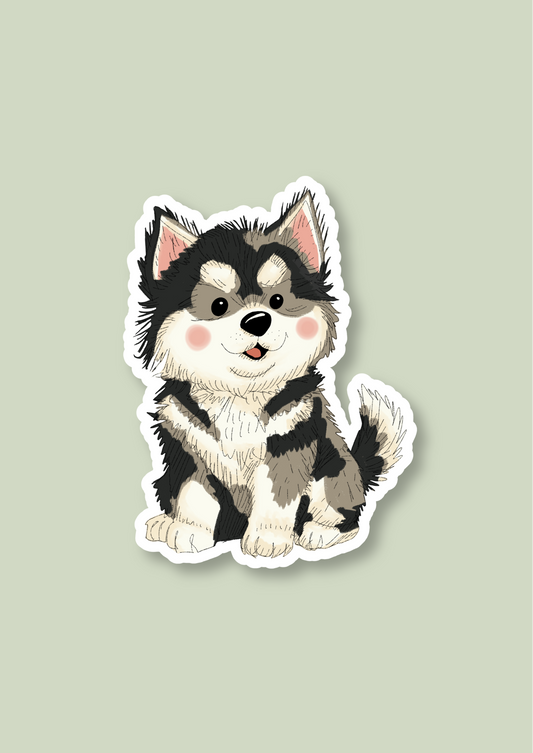 Husky Sticker - Black and White - 076