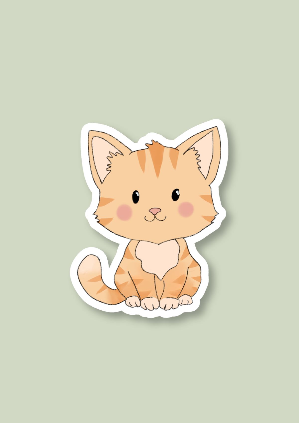 Cat Sticker - Ginger - 083