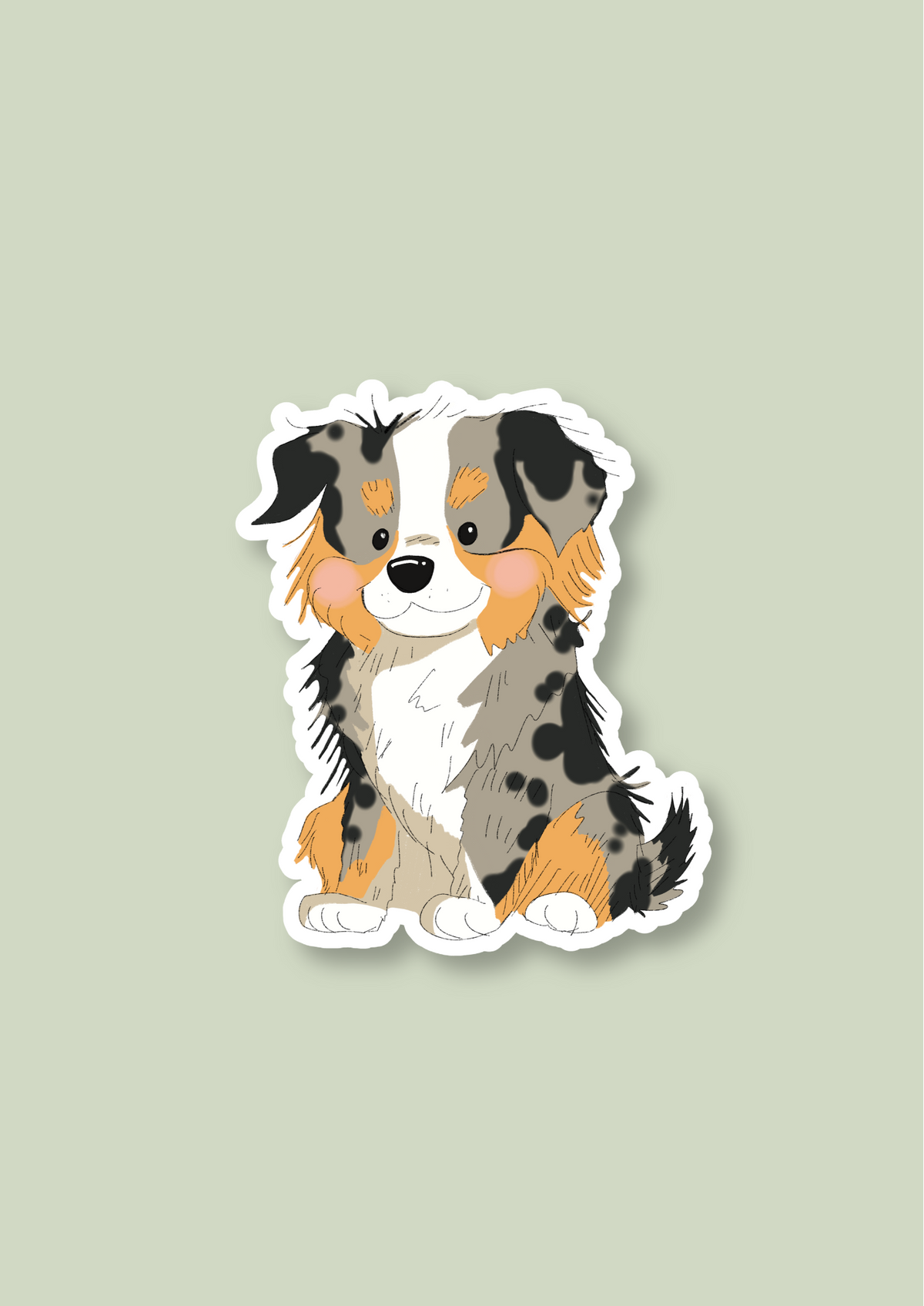 Aussie Shepherd Sticker - Blue Merle - 036