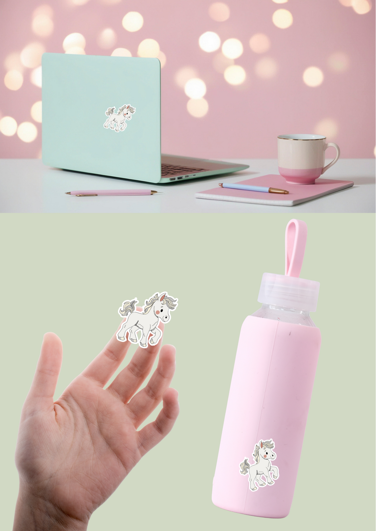 Horse Sticker - White - 101