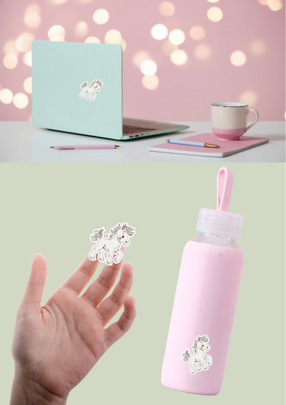 Horse Sticker - White - 101
