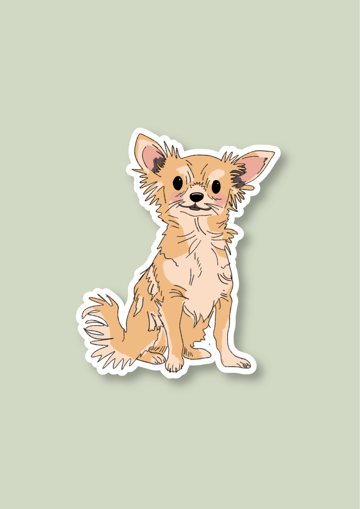 Chihuahua Sticker - Cream - 074