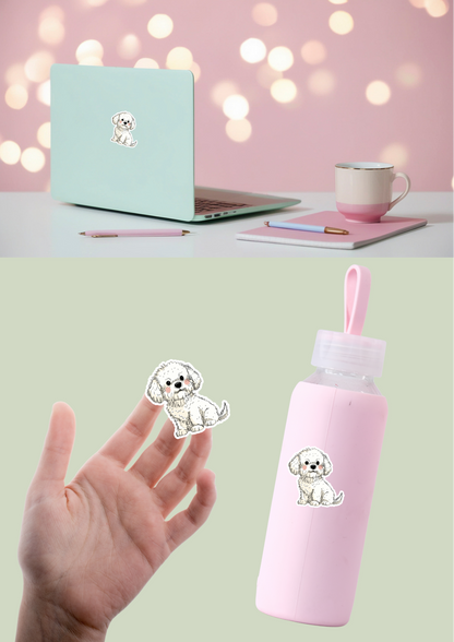 Bichon Frise Sticker - White - 058