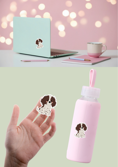 Springer Spaniel Sticker - Brown and White - 061