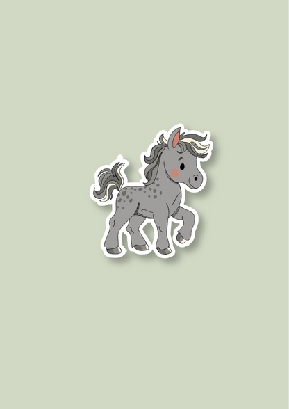 Horse Sticker - Grey - 104