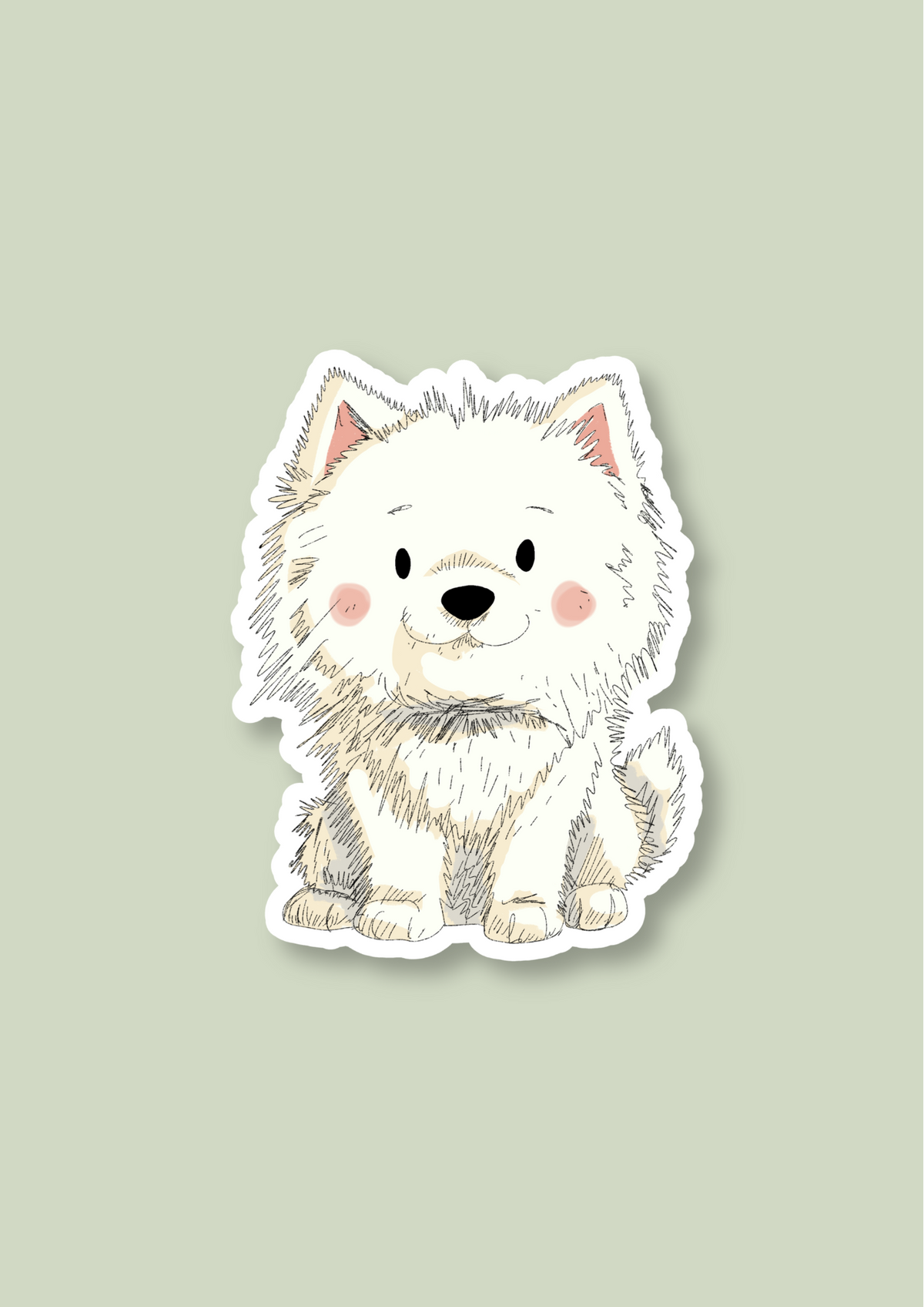 Pomeranian Sticker - White - 056
