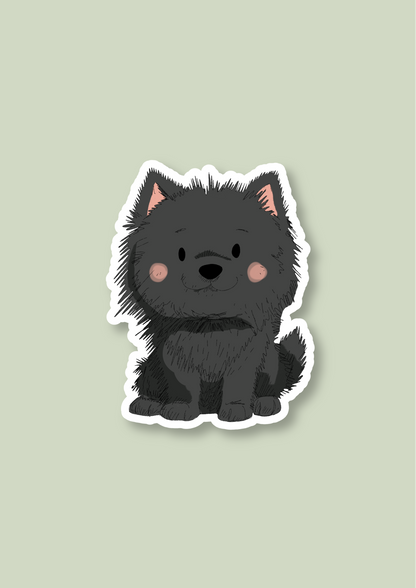 Pomeranian Sticker - Black - 054