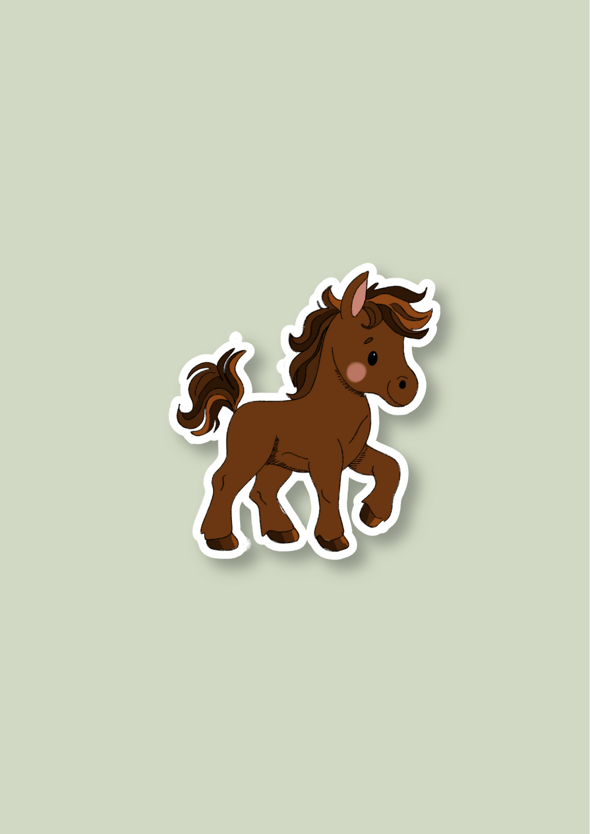 Horse Sticker - Brown - 100