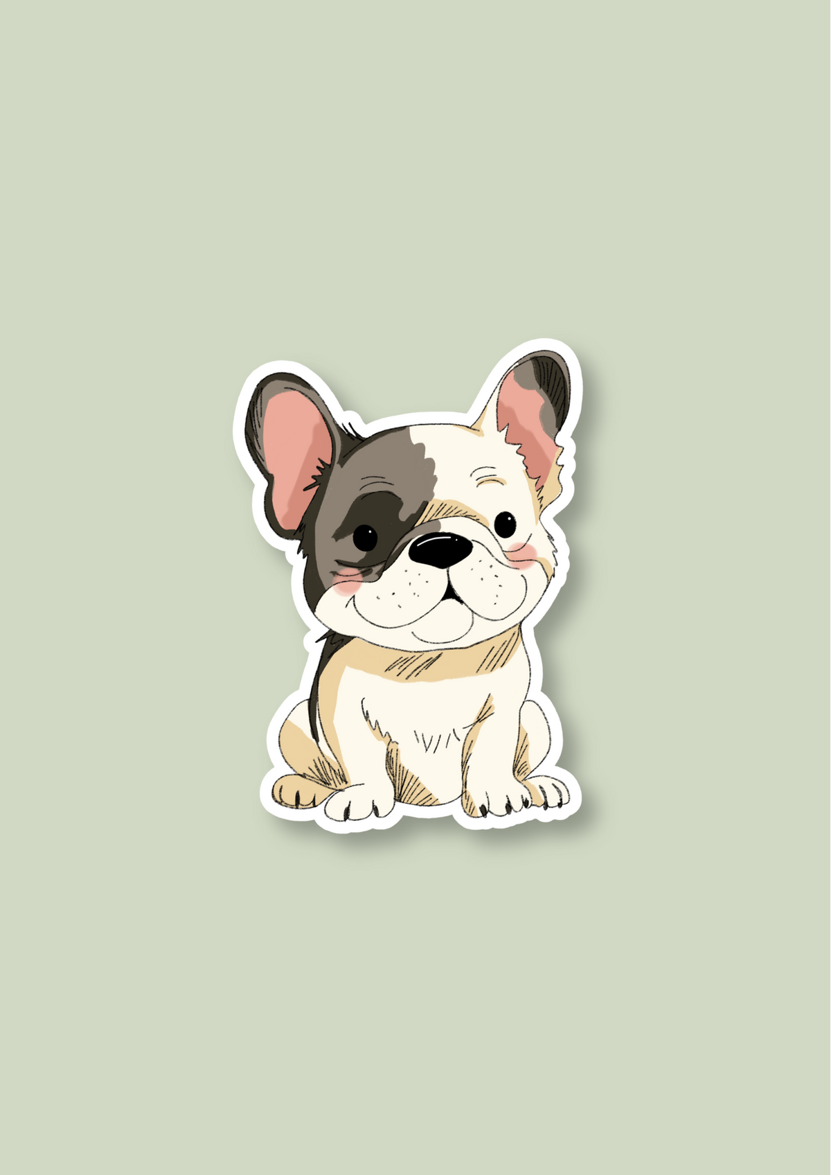 French Bulldog Sticker - Cream - 046