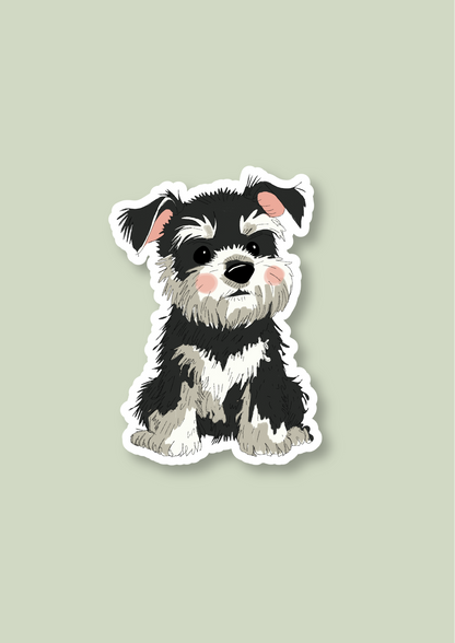 Schnauzer Sticker - Black - 049