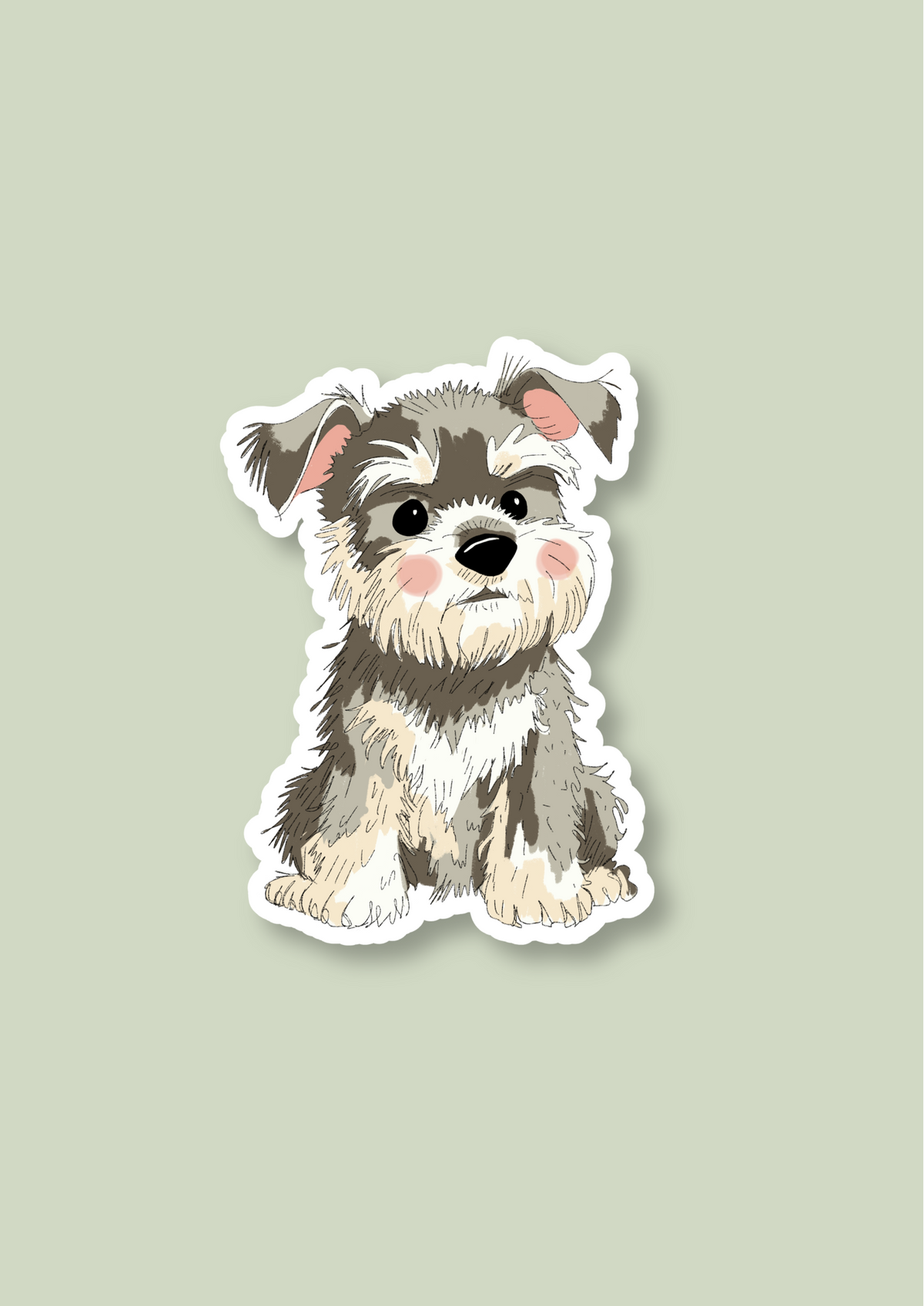 Schnauzer Sticker - Grey - 050