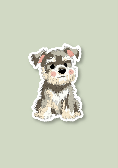 Schnauzer Sticker - Grey - 050