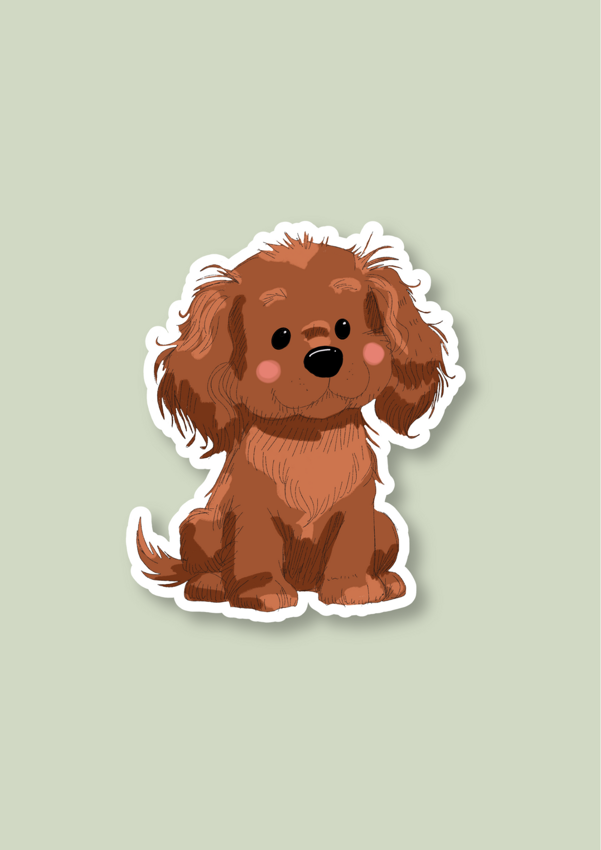 Spaniel Sticker - Red - 062