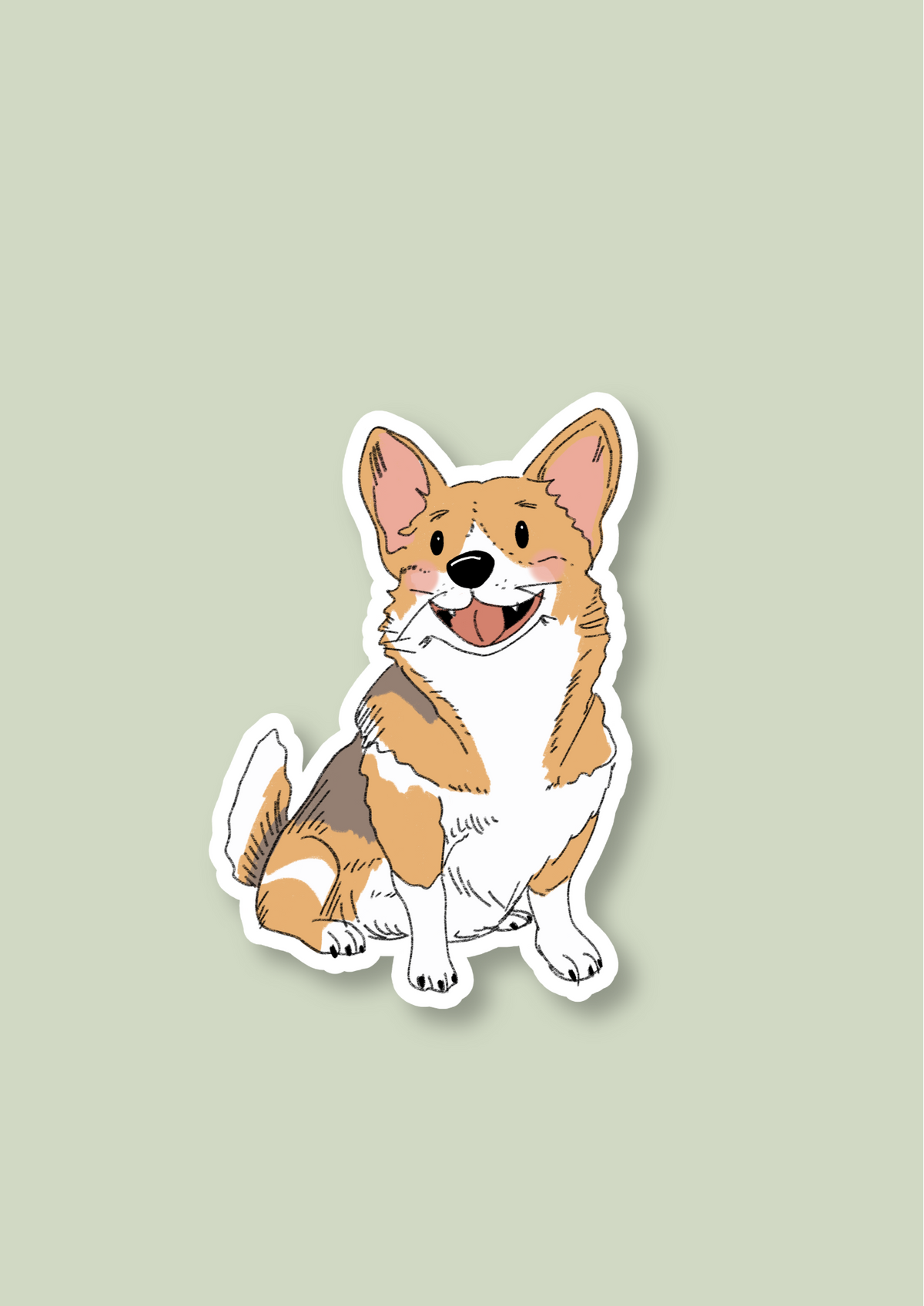 Corgi Sticker - Fawn - 064