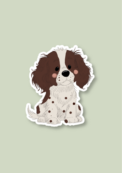 Springer Spaniel Sticker - Brown and White - 061