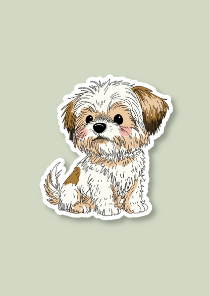 Shih Tzu Sticker - White - 059