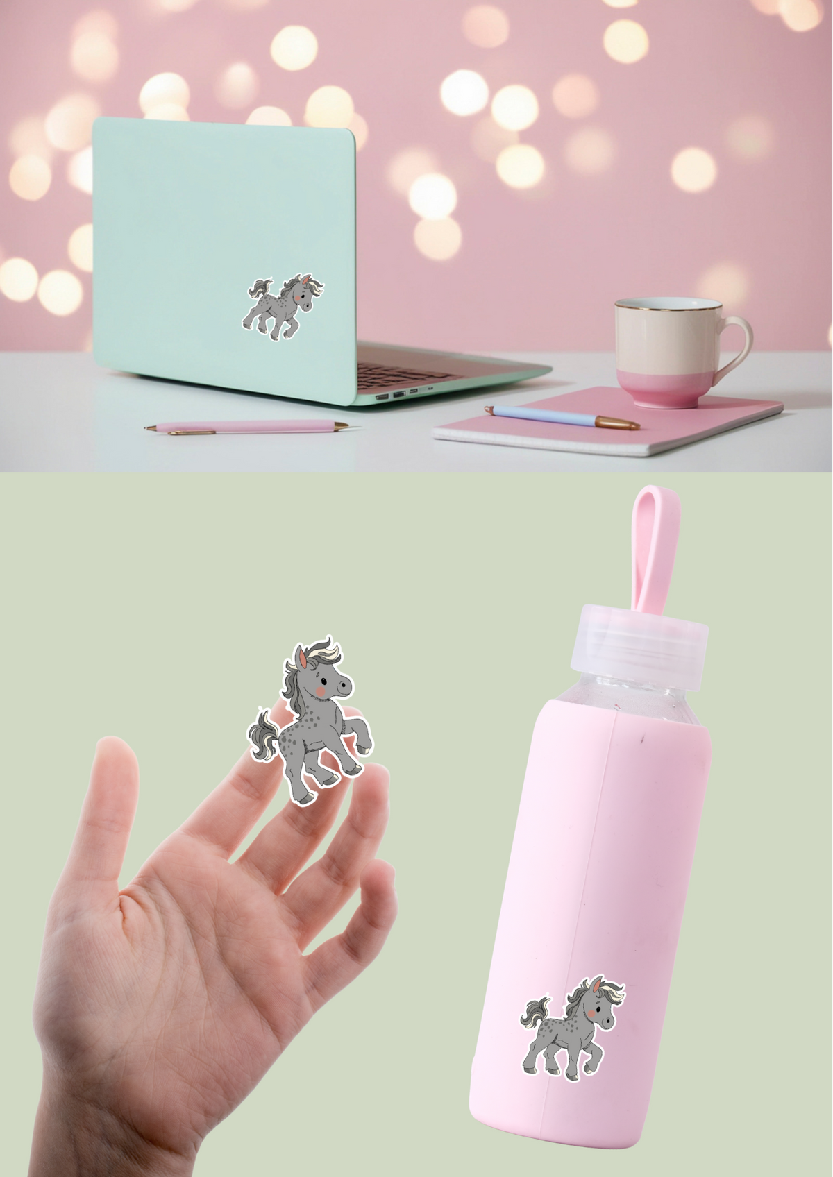 Horse Sticker - Grey - 104