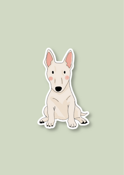 Bull Terrier Sticker - White - 040