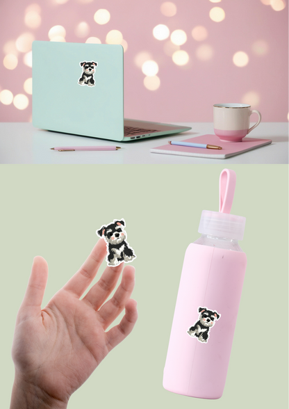Schnauzer Sticker - Black - 049