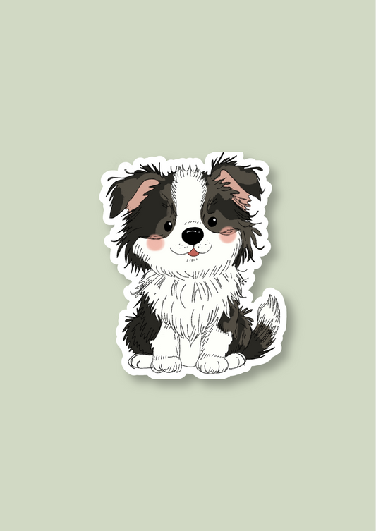 Border Collie Sticker - Black and White - 043