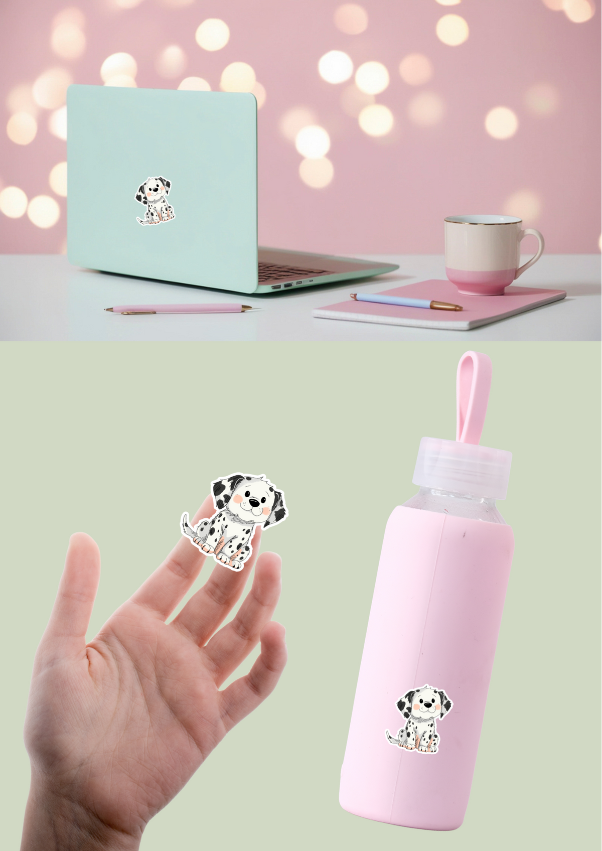 Dalmatian Sticker - Black and White - 066