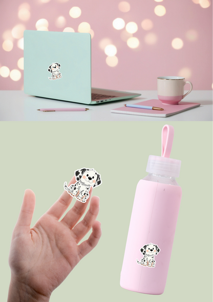 Dalmatian Sticker - Black and White - 066